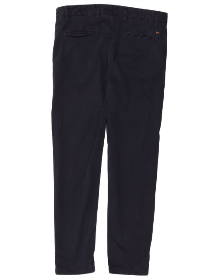 HUGO BOSS Pantalón chino slim para hombre W36 L31 Algodón azul marino
