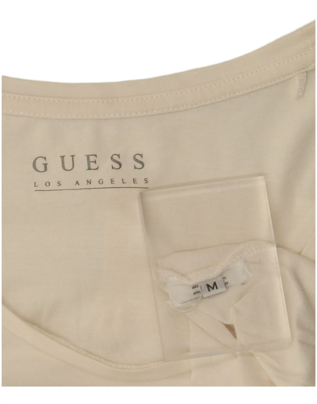 Guess Top gráfico para mujer de manga larga UK 12 Medium Off White