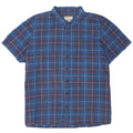 Weird Fish Camisa de Manga Corta para Hombre 5XL Algodón a Cuadros Azul