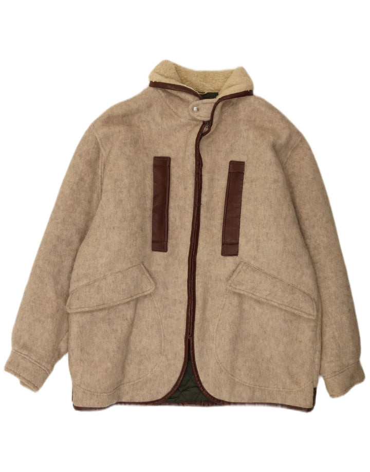 Vintage hombres suelto ajuste cortavientos abrigo Reino Unido 38 Medio Beige