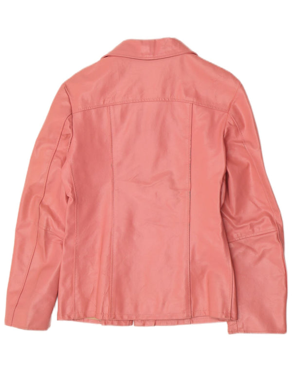 Vintage mujer chaqueta de cuero Reino Unido 14 rosa grande