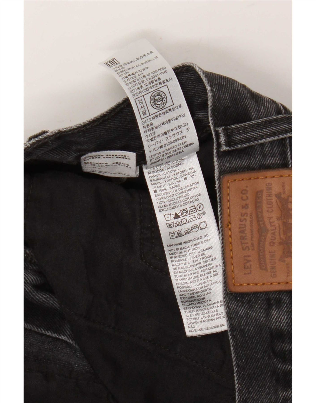 Vaqueros Levi's Mujer Middy Rectos W29 L31 Algodón Gris