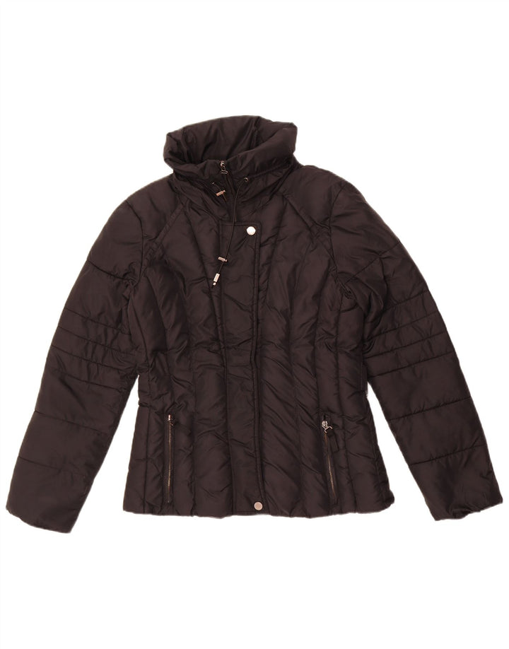 Zara Mujer Chaqueta Acolchada UK 44 Mediana Negro Poliéster