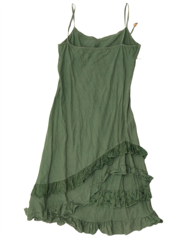 Vintage mujer vestido de sol Reino Unido 8 pequeño verde
