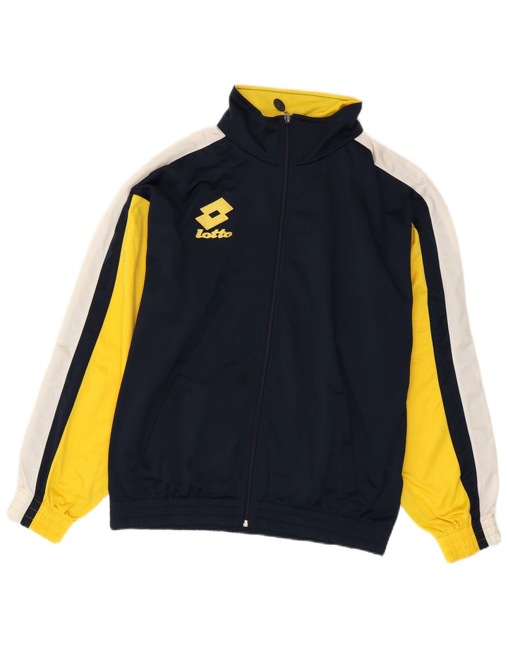 Lotto Hombre Chaqueta De Chándal Con Estampado Gráfico Color Block Azul Marino Medio
