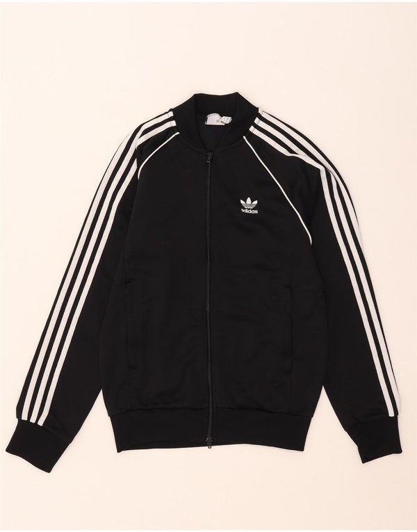Adidas Hombre Chándal Top Chaqueta Pequeña Poliéster Negro