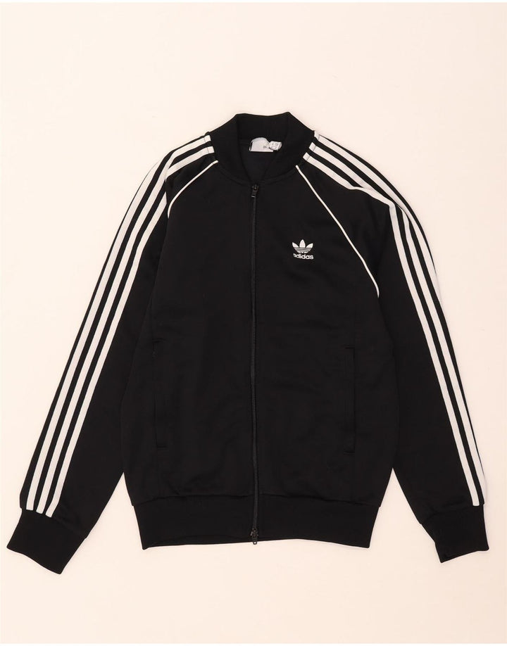 Adidas Hombre Chándal Top Chaqueta Pequeña Poliéster Negro