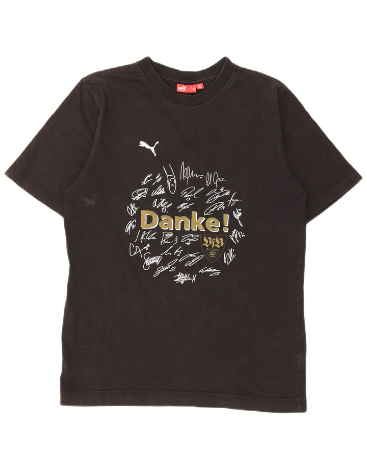 Puma - Camiseta gráfica para hombre, talla pequeña, algodón negro