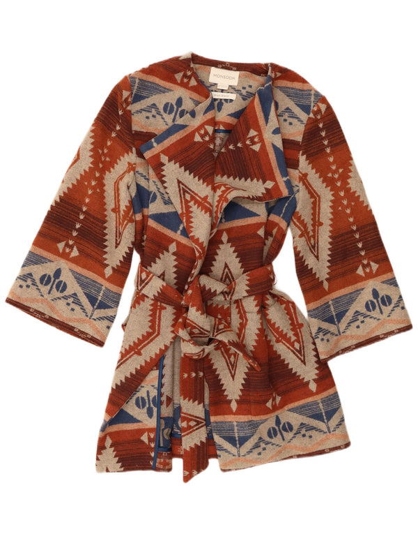 Monsoon Womens 3/4 Sleeve Cardigan Sweater UK 14 Large Multicoloured