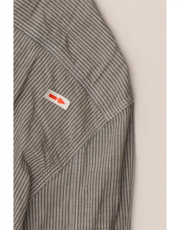 REPLAY Camisa Hombre Small Gris Rayas Algodón