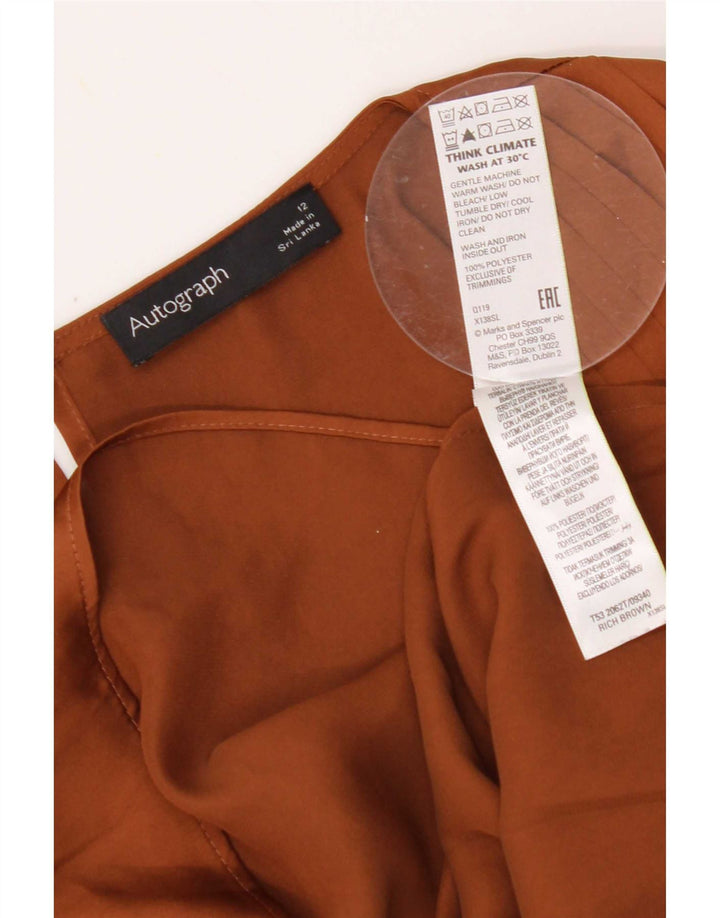 Marks & Spencer Blusa de Manga Larga Autograph para Mujer UK 40 Marrón Medio