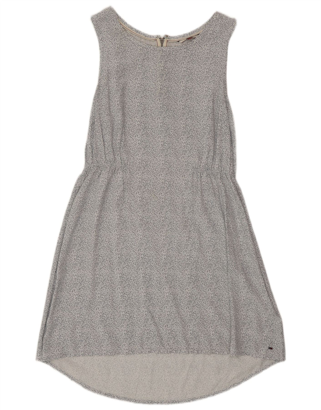 TOMMY HILFIGER Vestido acampanado sin mangas para mujer UK 6 XS Blanco manchado