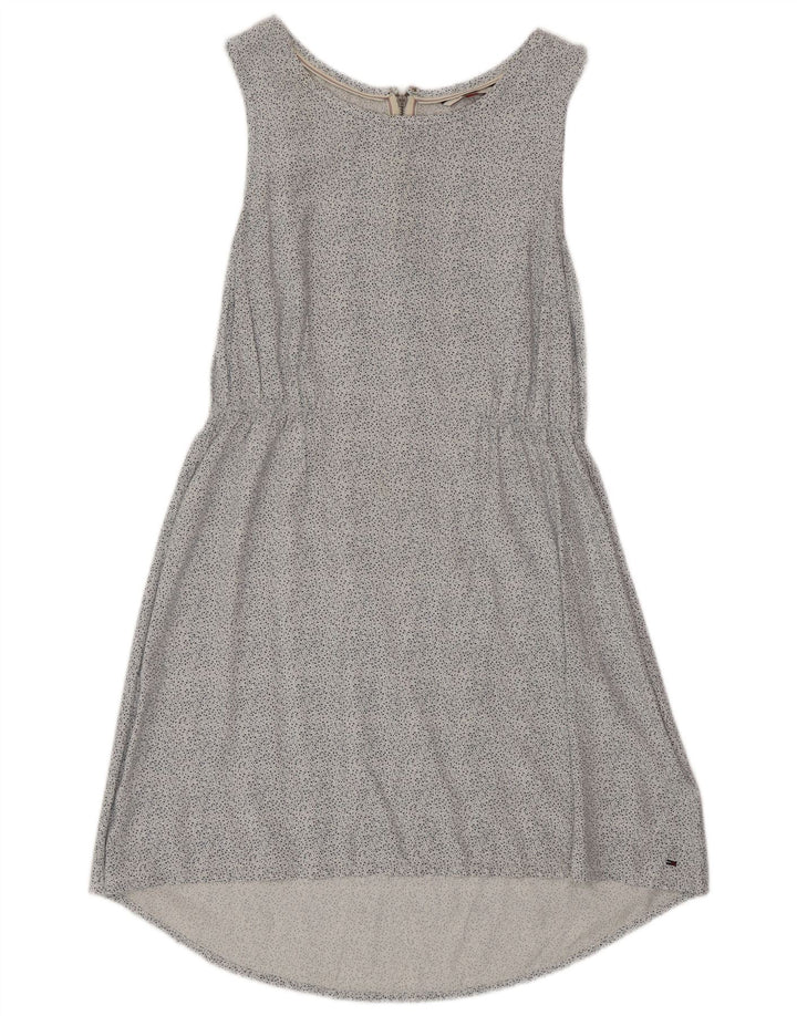 TOMMY HILFIGER Vestido acampanado sin mangas para mujer UK 6 XS Blanco manchado