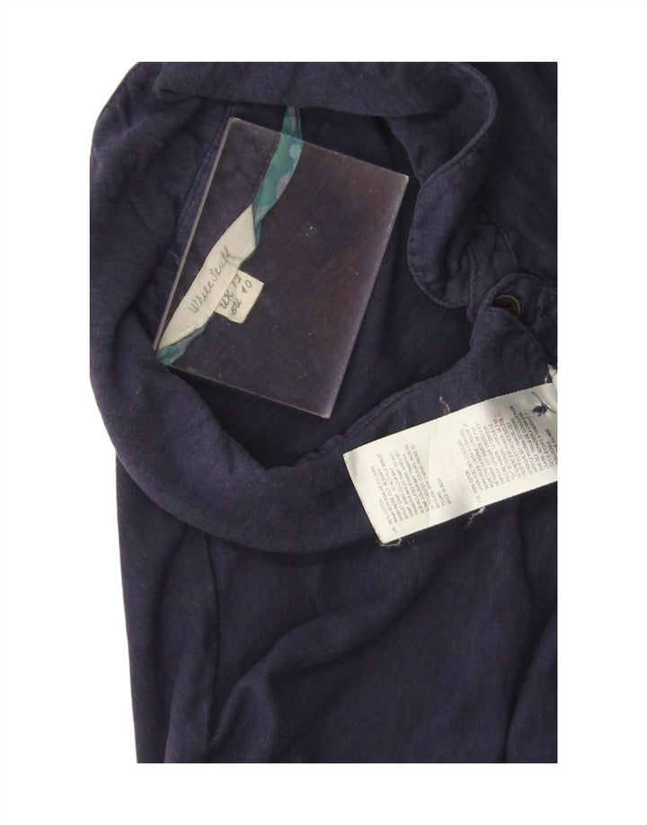 Camisa de mujer White Stuff UK 42 Algodón azul marino mediano