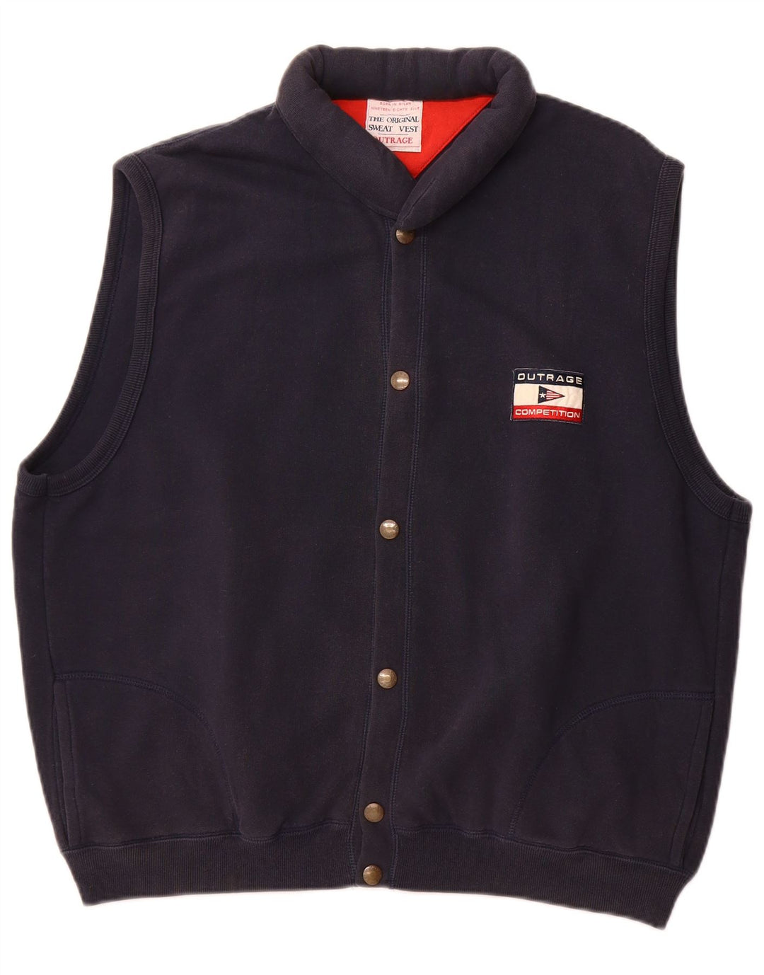 Outrage - Chaqueta de chándal sin mangas para hombre, talla 2XL, algodón azul marino