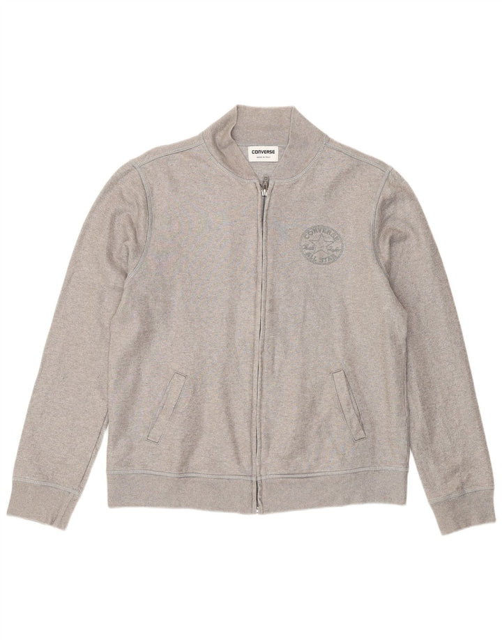 CONVERSE Chaqueta superior de chándal para mujer Reino Unido 14 Algodón plateado grande