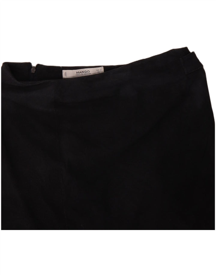 Mango Minifalda de ante para mujer EU 34 XS W28 Cuero azul marino