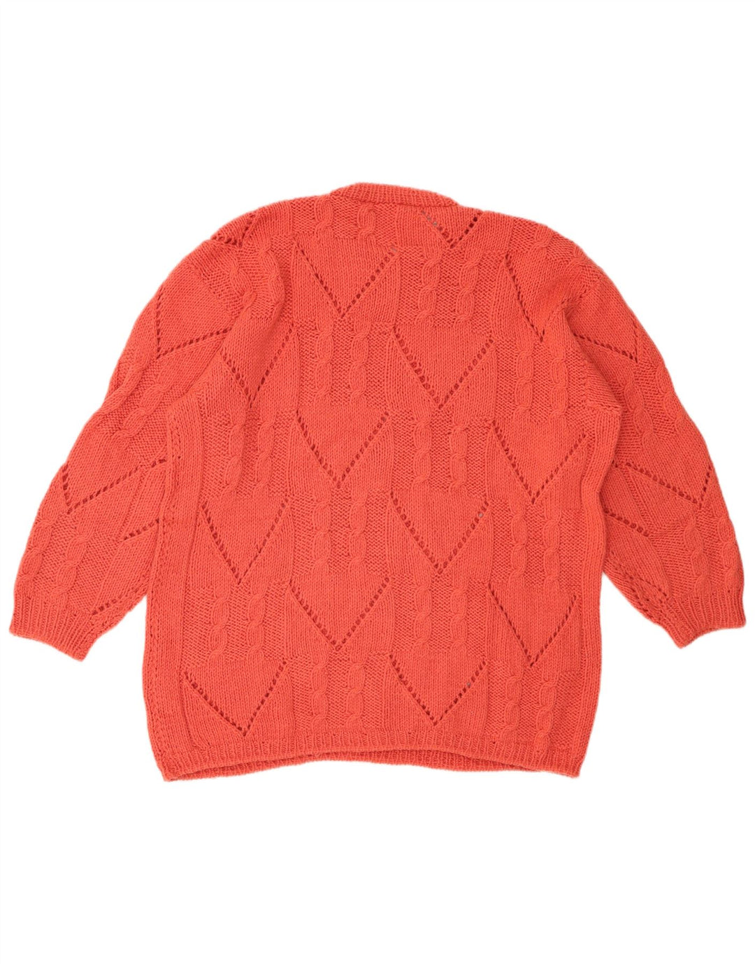 VINTAGE Suéter de cuello redondo para mujer Reino Unido 18 XL Rojo