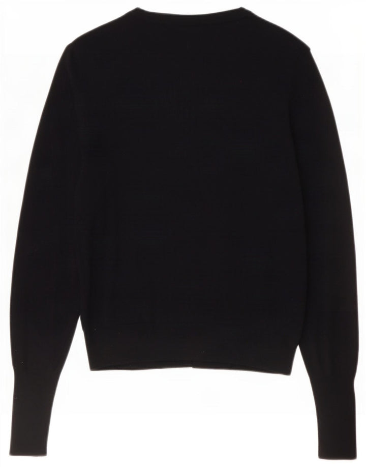 Marks & Spencer Suéter tipo cárdigan para mujer UK 10 Small Viscosa negra