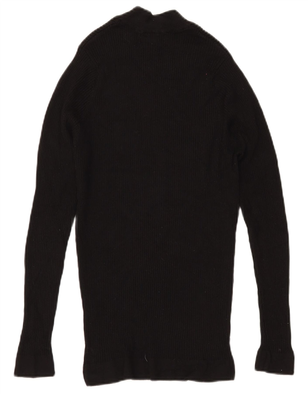 ZARA Jersey con cuello alto para mujer, talla 8, talla pequeña, viscosa negra