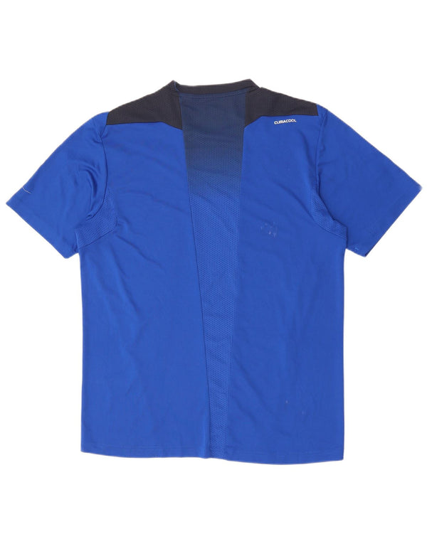ADIDAS Camiseta Climacool para hombre Top grande azul color block poliéster