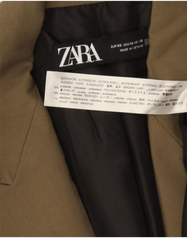 Zara Chaqueta tipo blazer con doble botonadura para hombre UK 34 XS Poliéster caqui