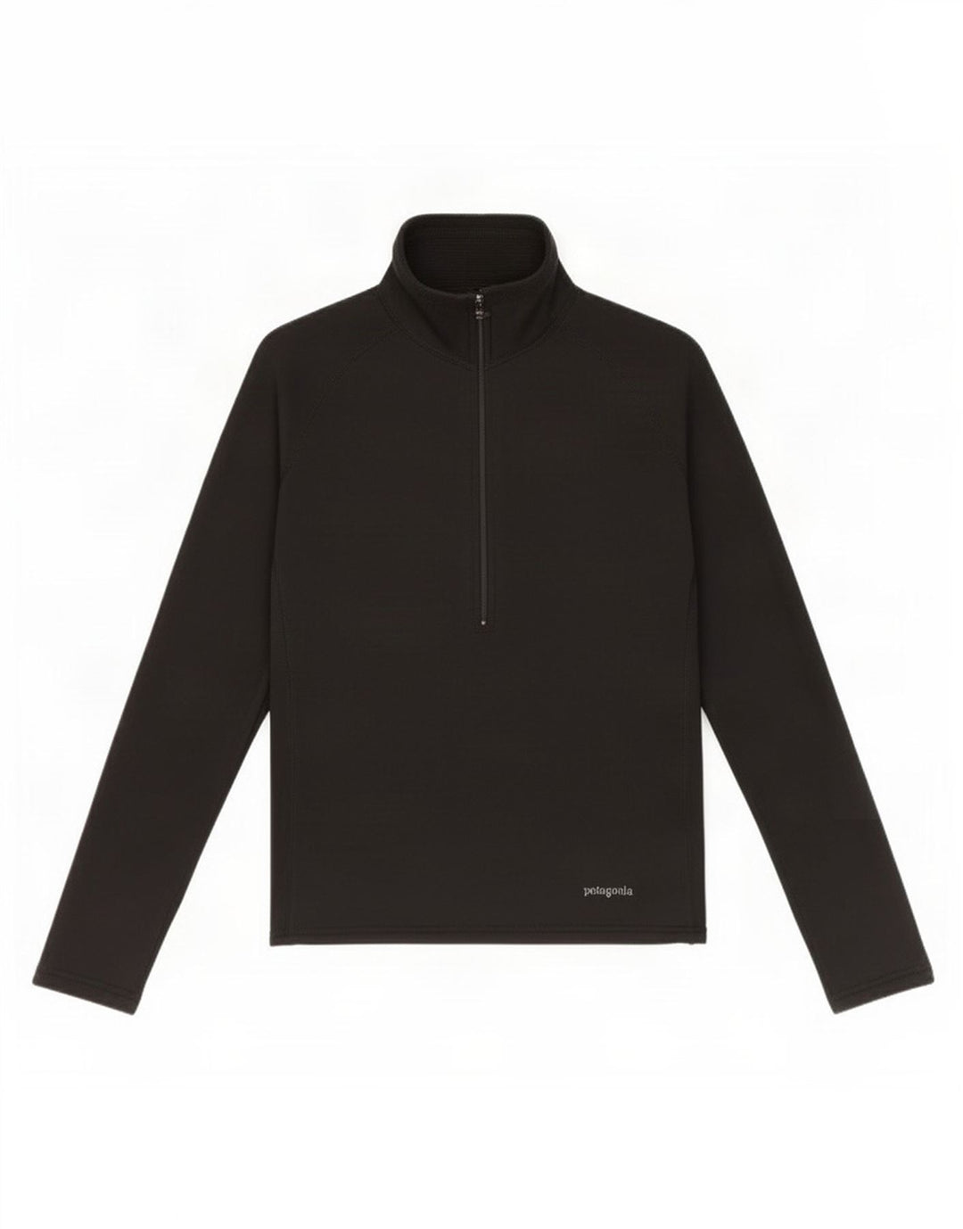 Patagonia Mujer Zip Neck Jersey Chándal Top UK 10 Small Negro