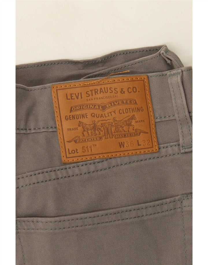 Levi's Mens 511 pantalones casuales delgados W36 L32 Gris