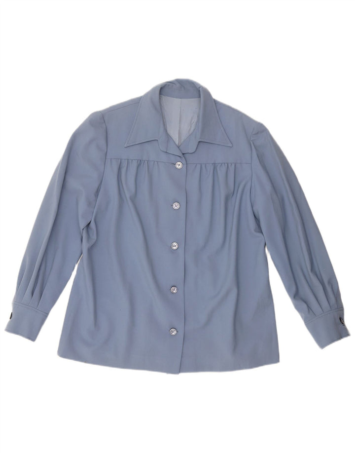 VINTAGE Camisa de mujer Reino Unido 18 XL Azul