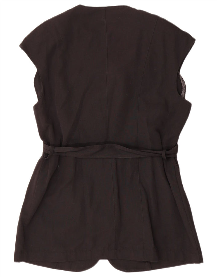 APART Chaqueta tipo blazer sin mangas con 4 botones para mujer UK 46 Grande Poliéster negro