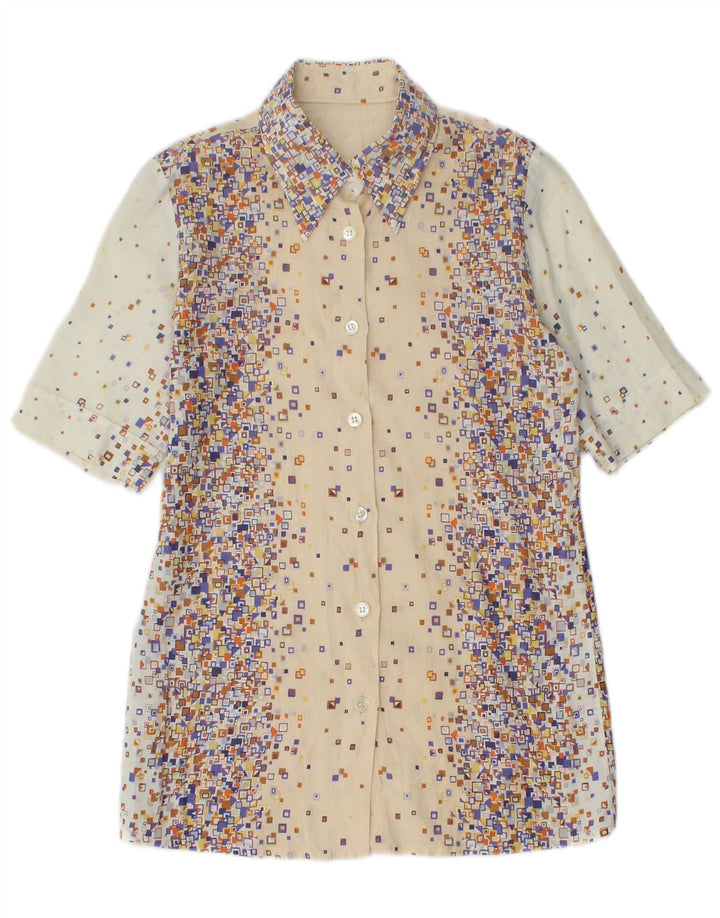 PANCALDI & B Conjunto de falda de 2 piezas para mujer UK 4 XS W24 Algodón geométrico beige