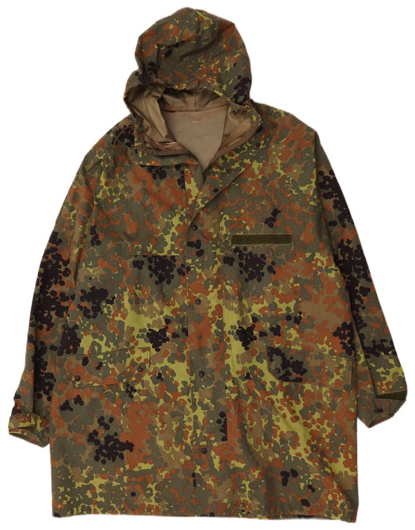Vintage hombres con capucha Parka chaqueta Reino Unido 44 2XL camuflaje caqui