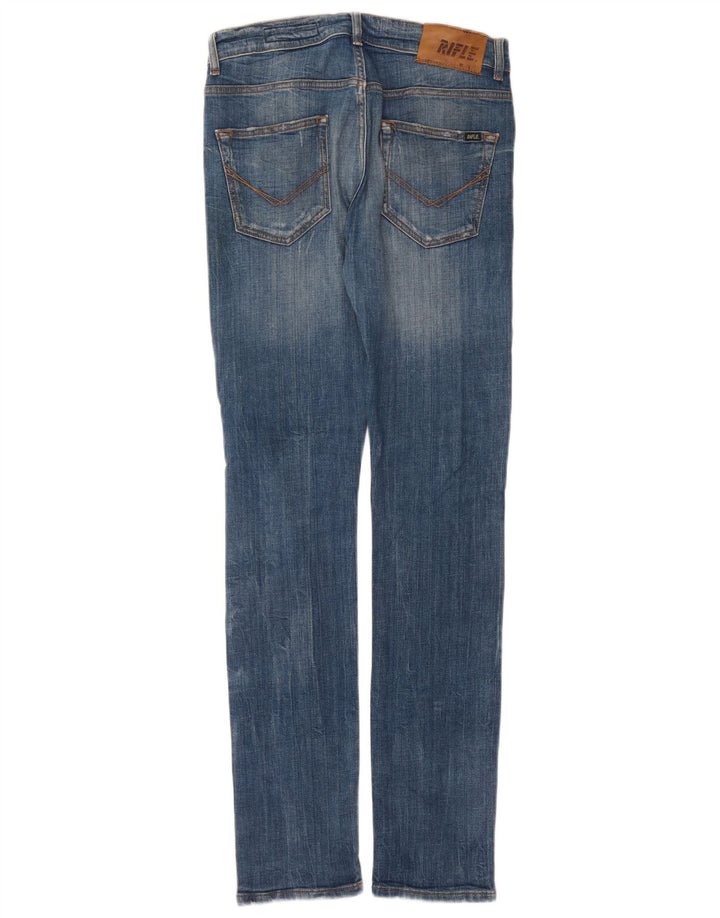 Vaqueros ajustados desgastados para mujer Rifle W30 L33 Algodón azul
