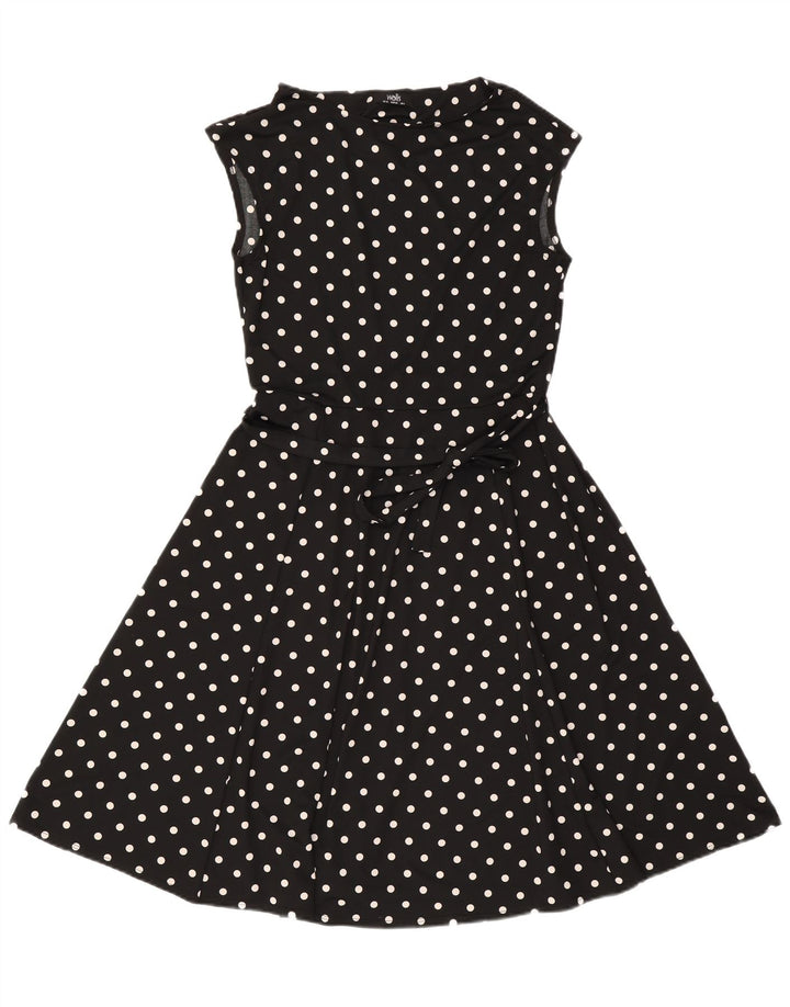 Wallis Vestido acampanado sin mangas para mujer UK 42 Mediano Lunares negros