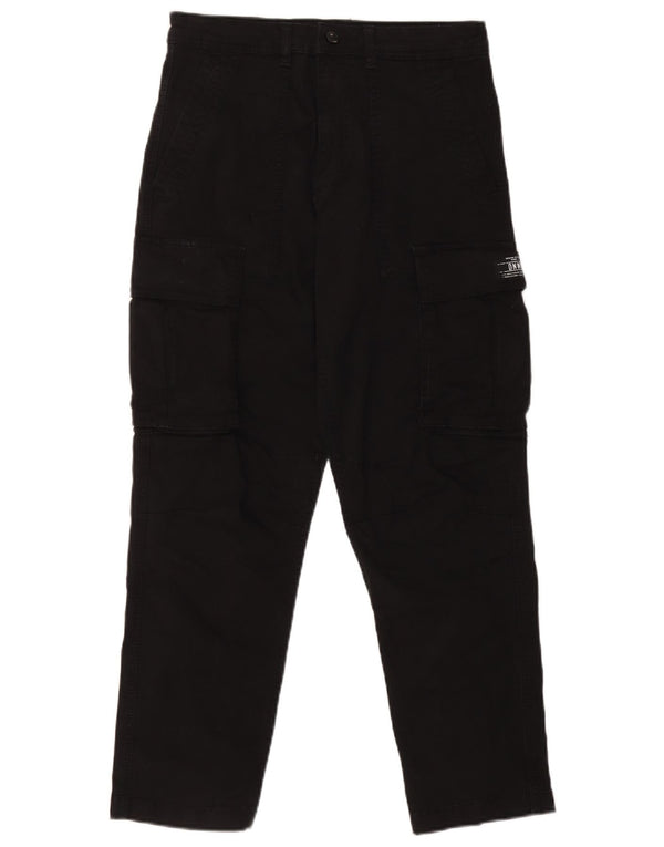Zara Pantalón cargo recto para hombre EU 40 Medium W31 L29 Algodón negro