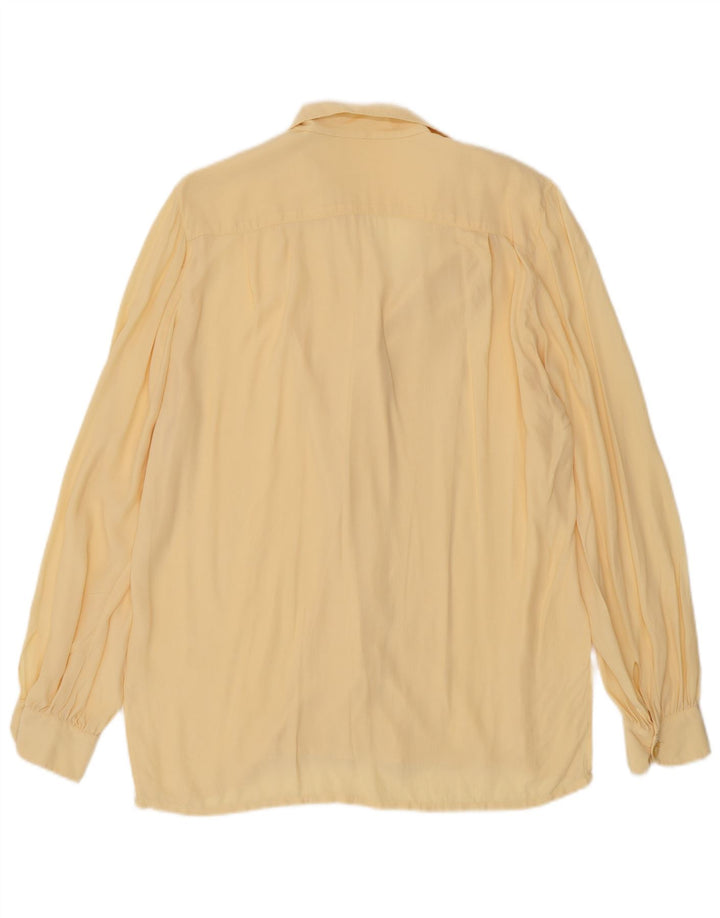 Vintage mujer camisa Reino Unido 16 grande amarillo