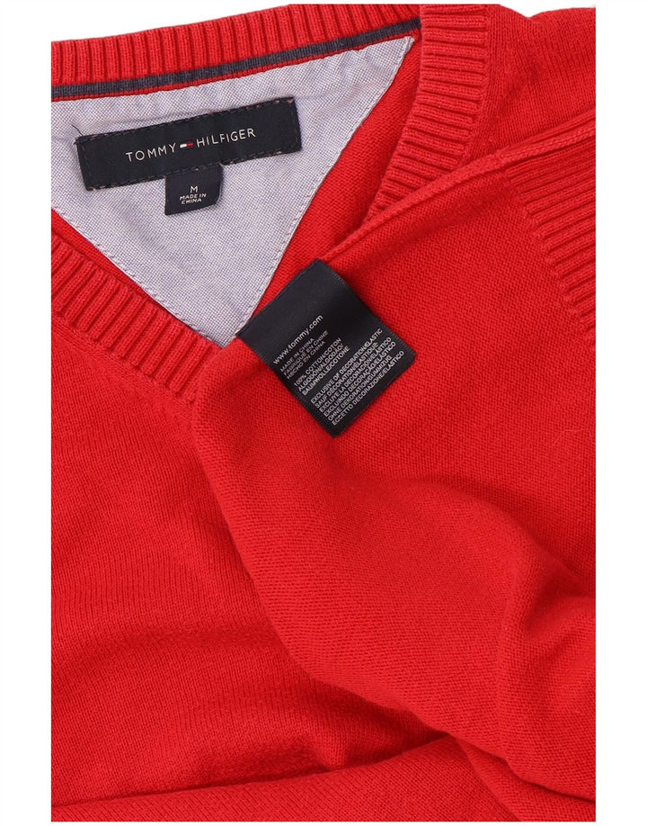 Tommy Hilfiger Jersey con Cuello en V para Hombre de algodón Rojo Medio