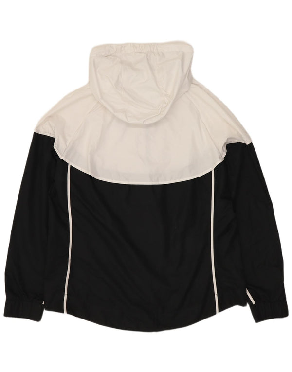 NIKE Mens Hooded Rain Jacket UK 40 Large Black Colourblock Polyester