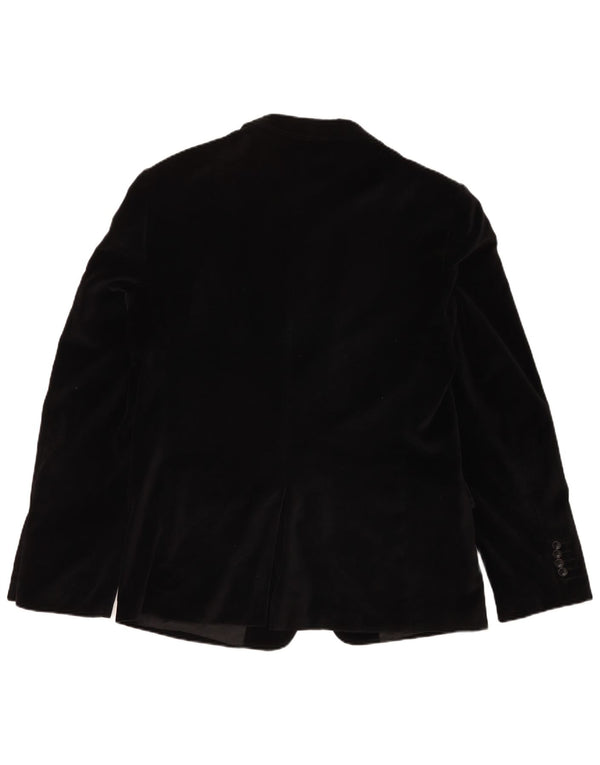 Calliope Chaqueta Blazer de Terciopelo con 2 Botones para Hombre IT 52 XL Algodón Negro