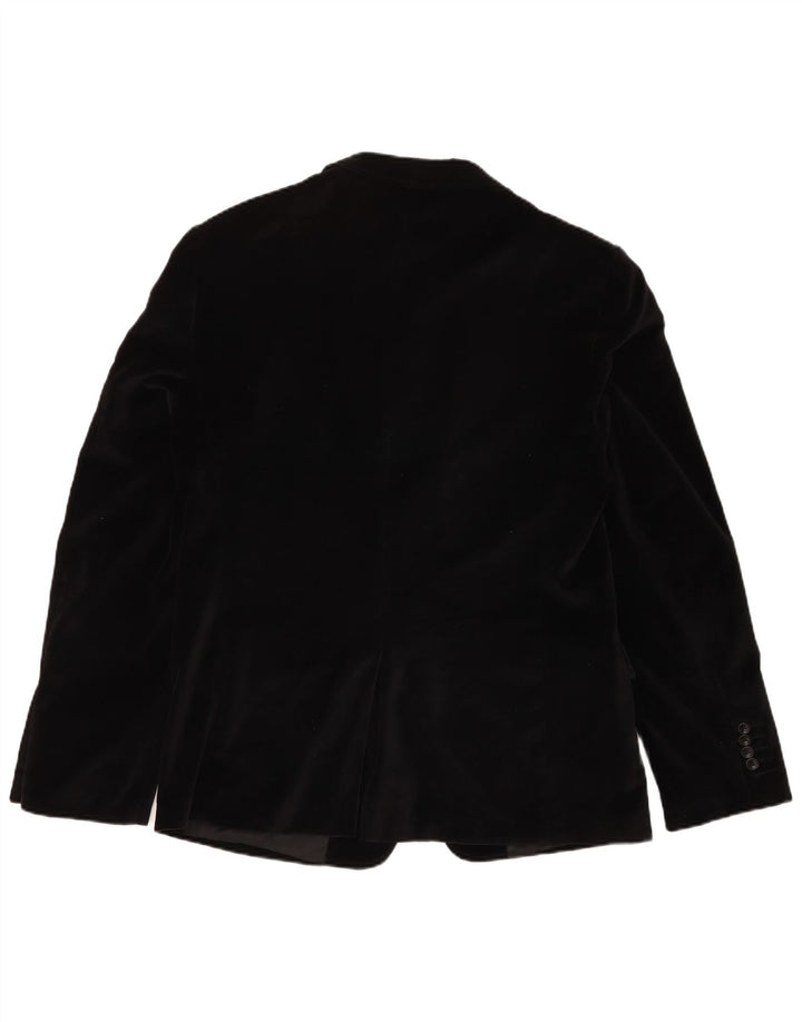Calliope Chaqueta Blazer de Terciopelo con 2 Botones para Hombre IT 52 XL Algodón Negro