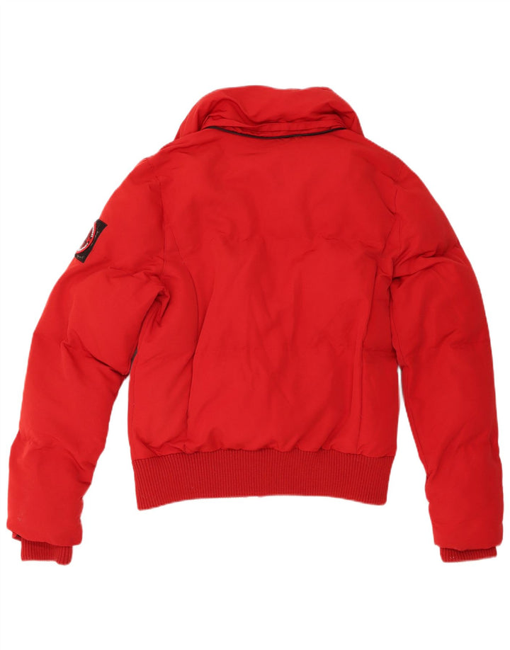 Superdry Chaqueta Bomber Acolchada Para Mujer UK 42 Poliéster Rojo Mediano