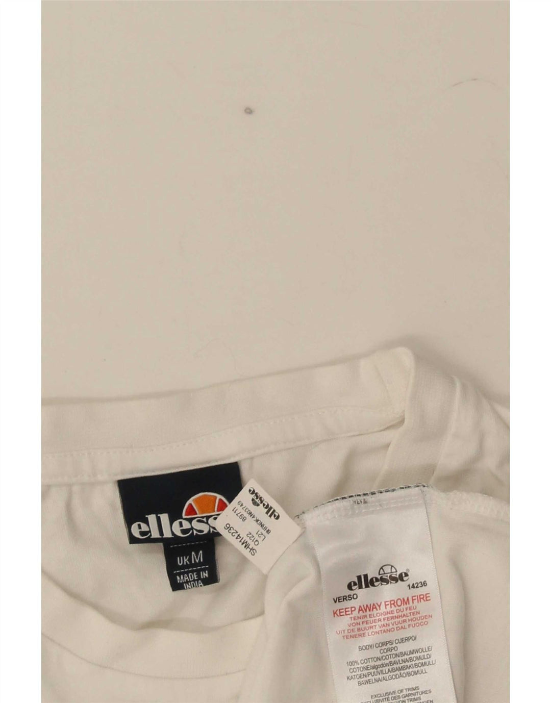 Camiseta Ellesse Graphic para hombre Top Medium White Cotton
