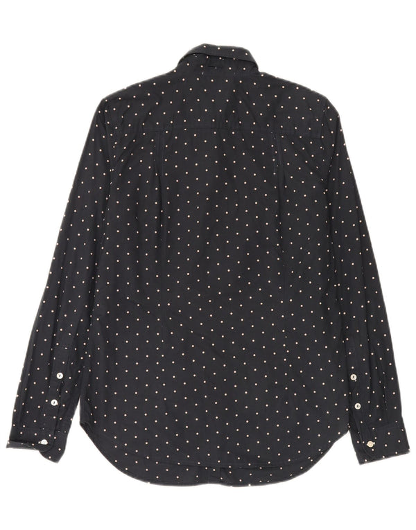 Gas - Camisa para mujer (talla 40), algodón con lunares azul marino mediano