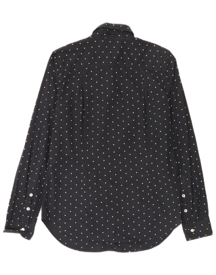 Gas - Camisa para mujer (talla 40), algodón con lunares azul marino mediano