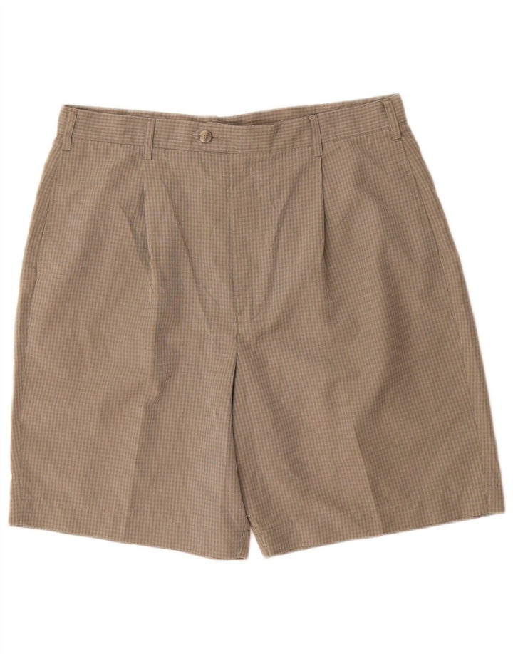 Marks & Spencer Pantalones cortos chinos para hombre W36 Poliéster a cuadros verdes grandes