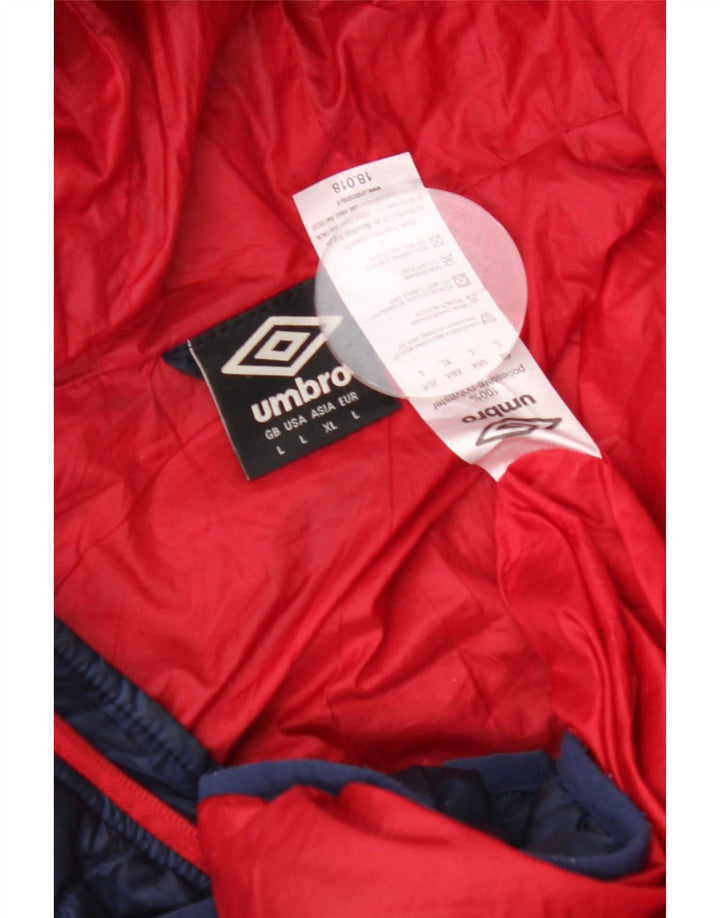 Umbro Chaqueta acolchada con capucha para hombre UK 40 Large Poliéster azul marino