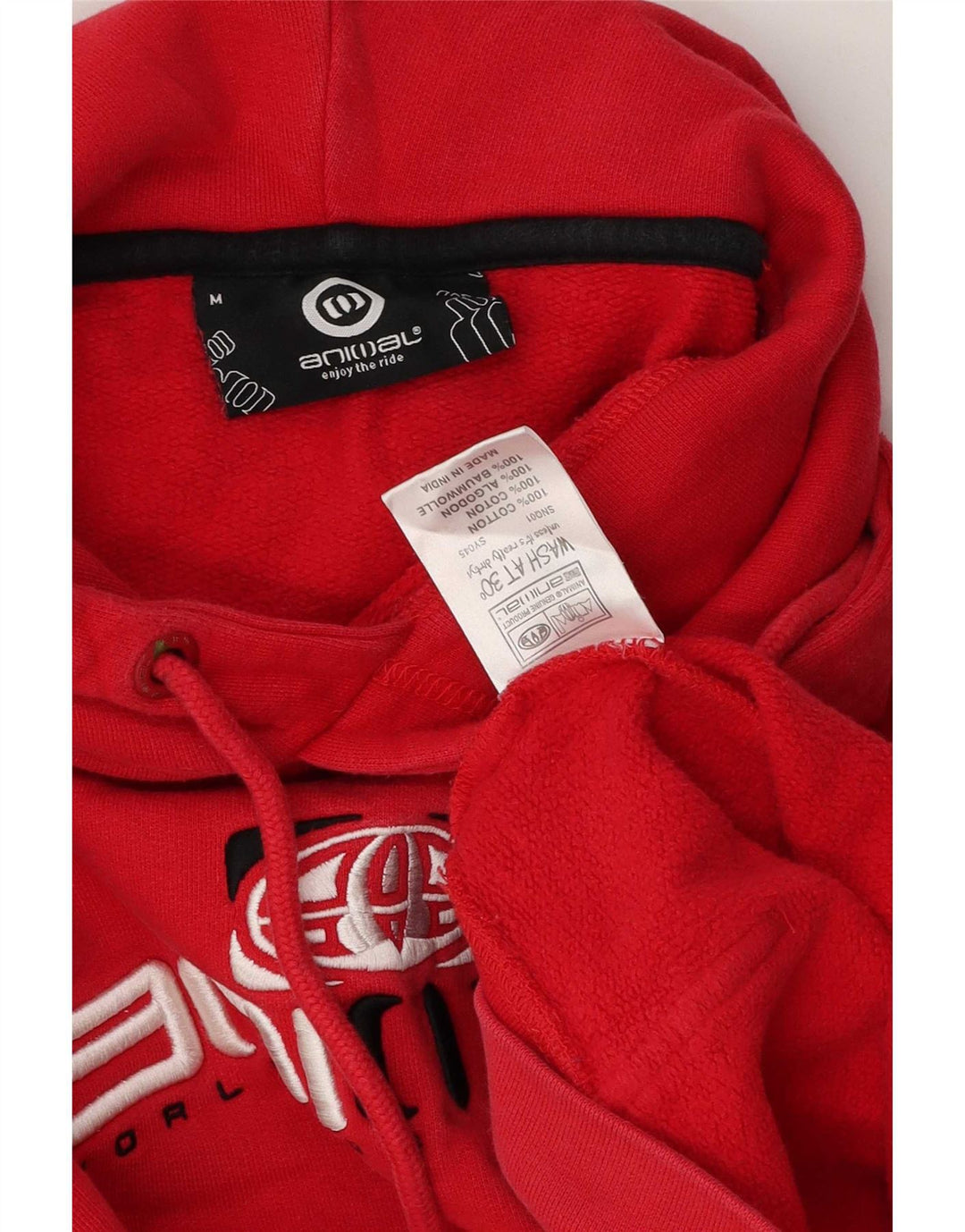 Animal - Jersey con capucha y estampado gráfico para hombre, algodón rojo medio