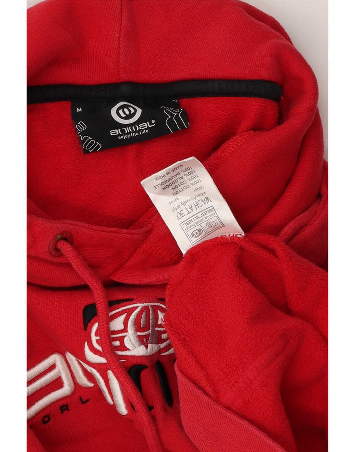Animal - Jersey con capucha y estampado gráfico para hombre, algodón rojo medio