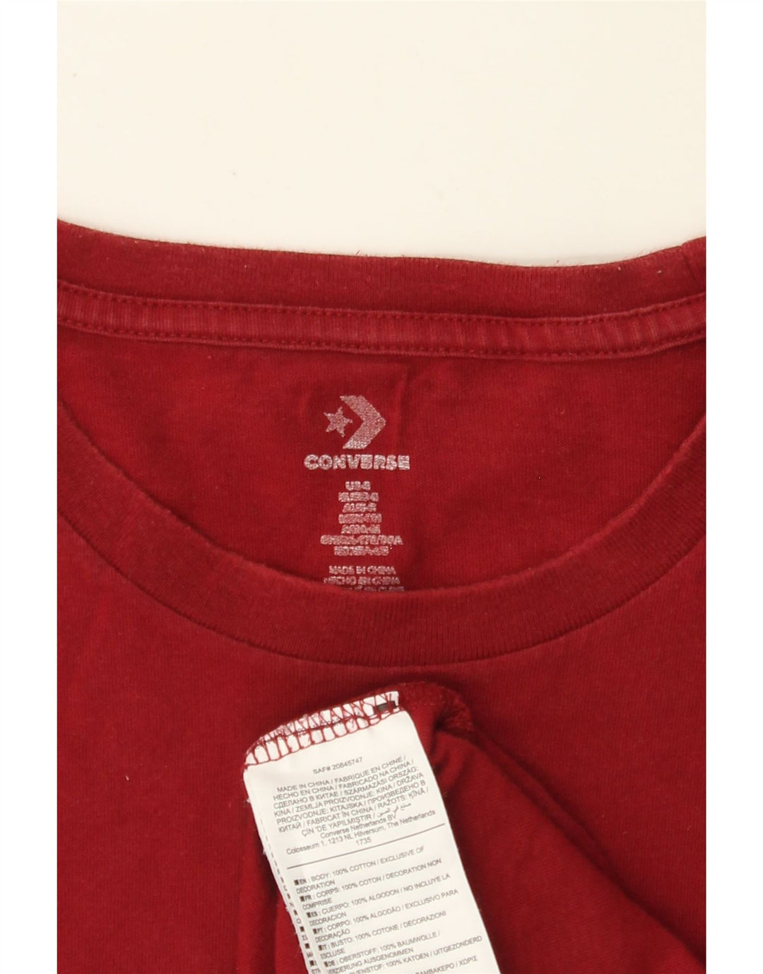 CONVERSE Camiseta para hombre Top Small Red Cotton