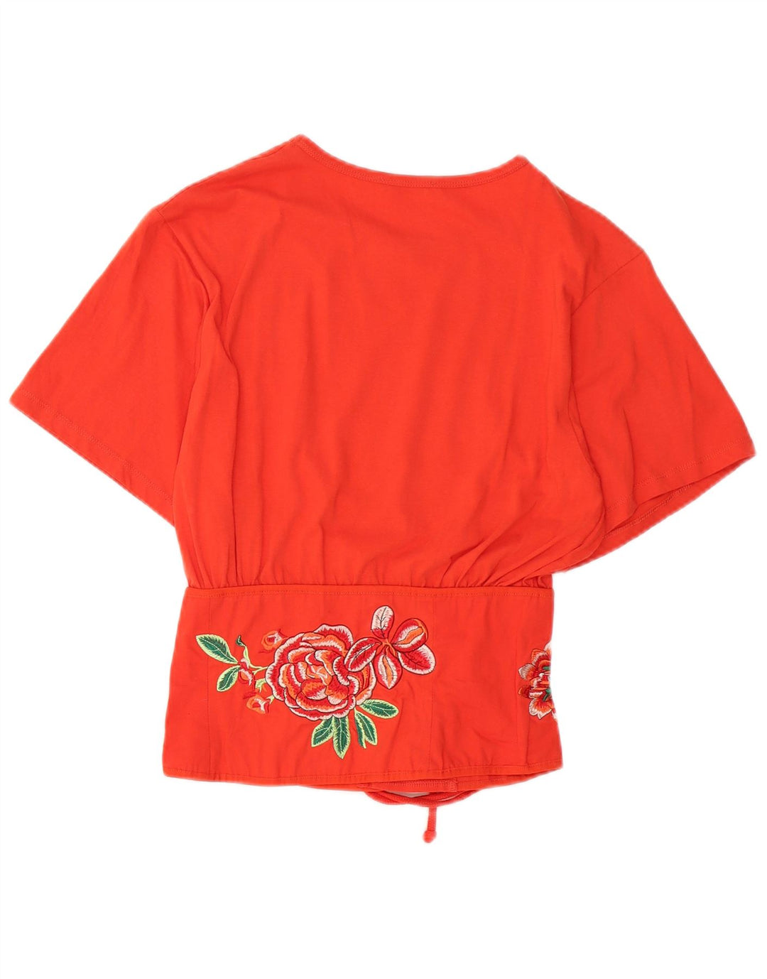 ZARA Blusa Corta De Ala De Murciélago Para Mujer UK 40 Medio Rojo Floral